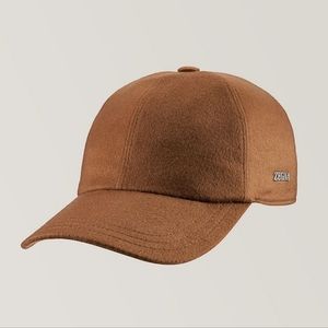 ZEGNA Logo Embroidered Metallic Cashmere Baseball Cap Size small